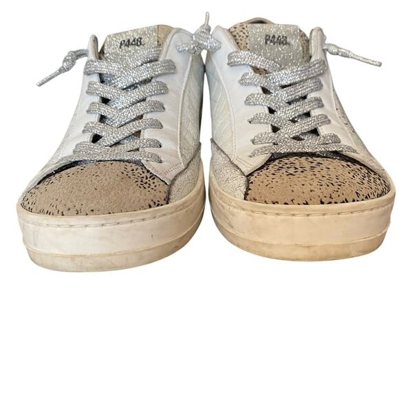 P448 John Sneaker Iridescent White Low Top Sneaker size 38 size 8 - Picture 4 of 11